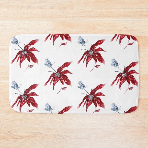 Item preview, Red Flower With Butterfly designed and sold by samantharedfern.