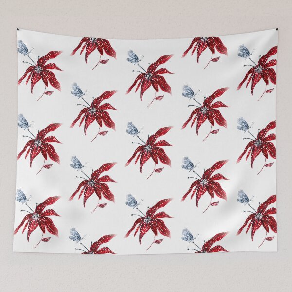 Item preview, Red Flower With Butterfly designed and sold by samantharedfern.