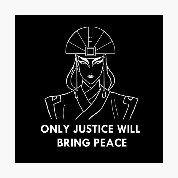 Item preview, Avatar Kyoshi - Only Justice Will Bring Peace (White Print) designed and sold by almostart.