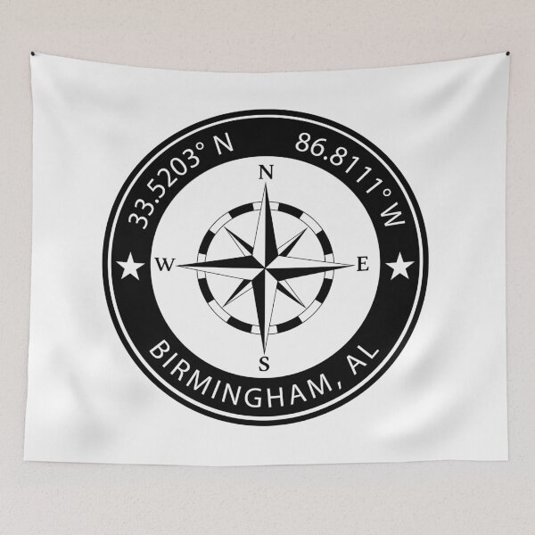 Item preview, Birmingham, Alabama Geographical Coordinates designed and sold by TeeOhGraphics.