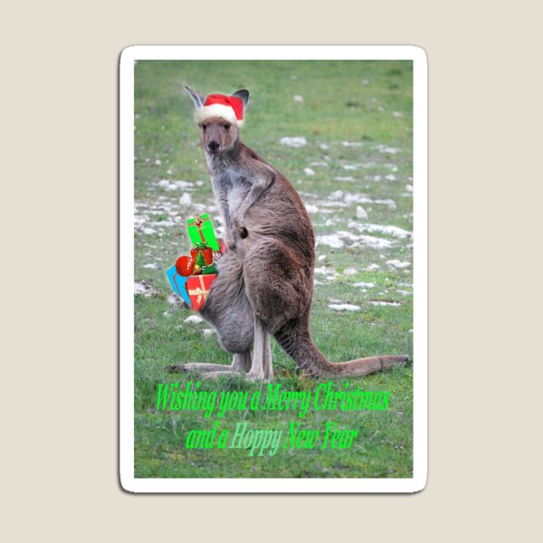 Merry Christmas and a 'Hoppy' New Year Magnet