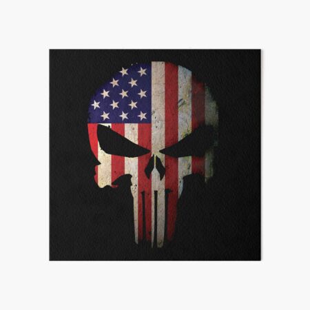 American Flag Skull Art Board Print