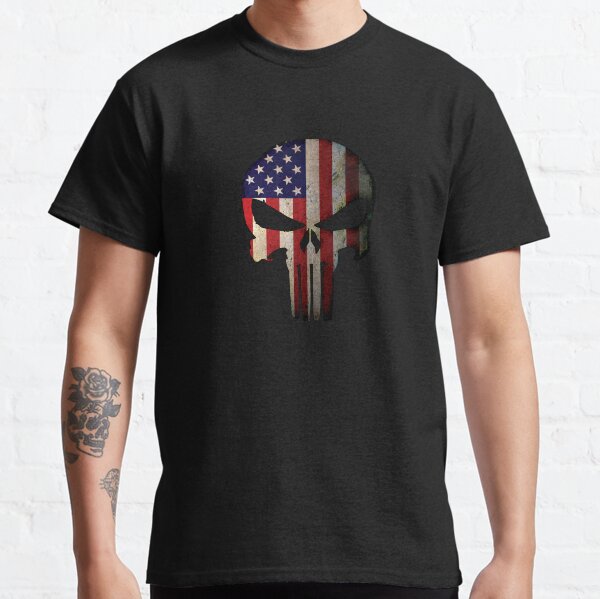 American Flag Skull Classic T-Shirt