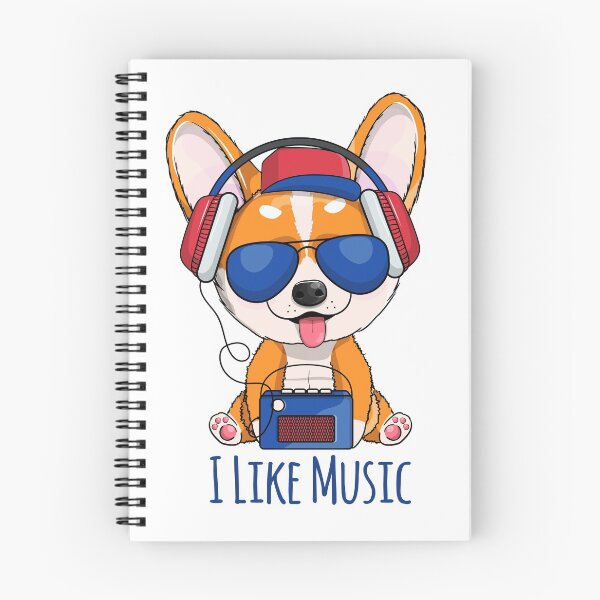 Aperçu de l'œuvre Chien j'aime la musique créée et vendue par Moshams.
