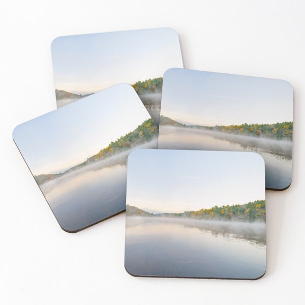 Item preview, Scenic early morning fog just above the water level of Connecticut River with colorful fall foliage along both sides converging into distance. designed and sold by Brian Scantlebury.