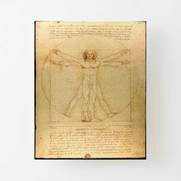 Vitruvian man, Naked man waving his arms and legs #NakedMan #LeonardodaVinci #VitruvianMan #Vitruvian Canvas Mounted Print