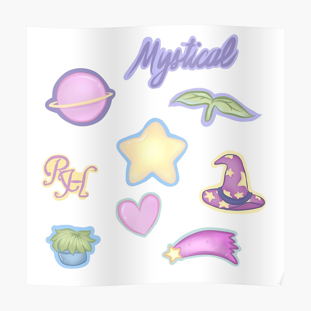 Roblox Royale High Mystical Sticker Pack Mask By Jessicaramel Redbubble - purple kirby roblox