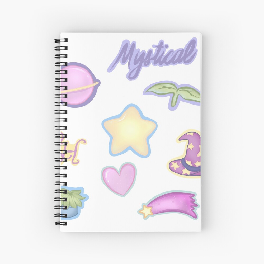 Roblox Royale High Mystical Sticker Pack Spiral Notebook By Jessicaramel Redbubble - purple kirby roblox