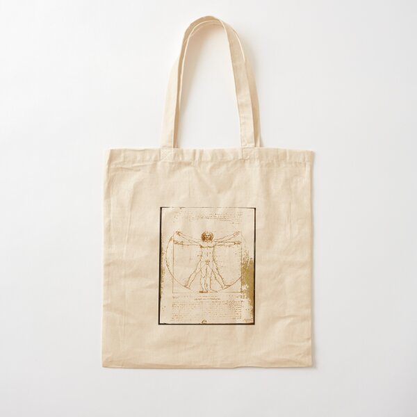 Vitruvian man, Naked man waving his arms and legs #NakedMan #LeonardodaVinci #VitruvianMan #Vitruvian Cotton Tote Bag