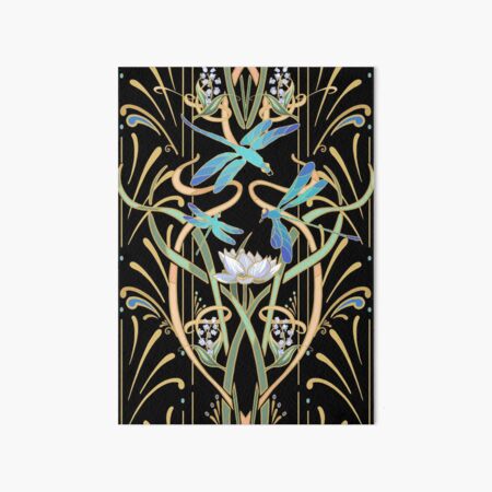 Item preview, Art Nouveau Dragonflies Pattern | Black designed and sold by L Diane Johnson.