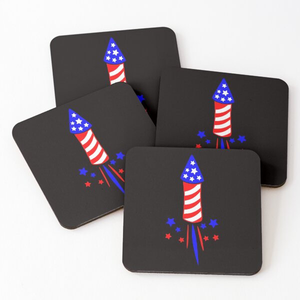Item preview, Firecracker Burst Fireworks Celebration USA Flag Style Rocket designed and sold by pcreations.
