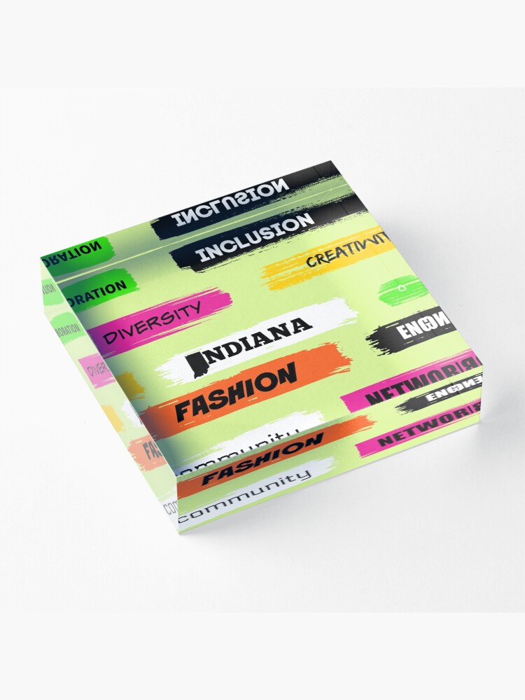 Alternate view of Words Print- Diversity-Inclusion- Indiana Fashion Acrylic Block