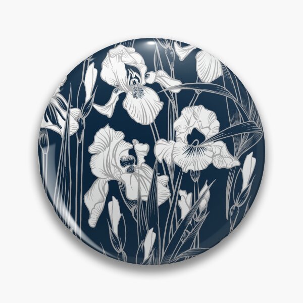 Item preview, Toile Iris | Navy + Silvery Gray + White designed and sold by L Diane Johnson.