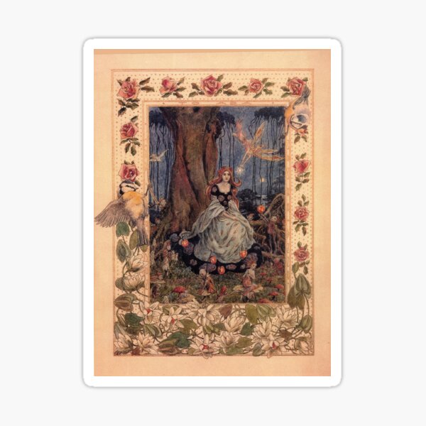Vintage Fairytale Illustration Sticker