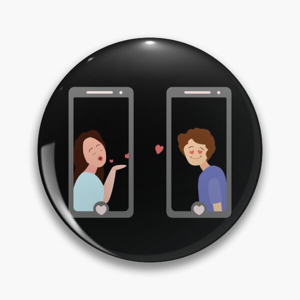 Item preview, Girl sending love to boy with pout face via phone designed and sold by Roy Store.
