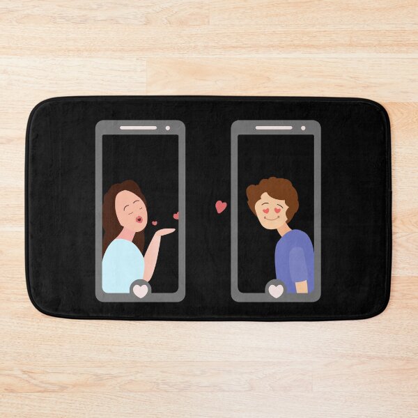 Item preview, Girl sending love to boy with pout face via phone designed and sold by Roy Store.