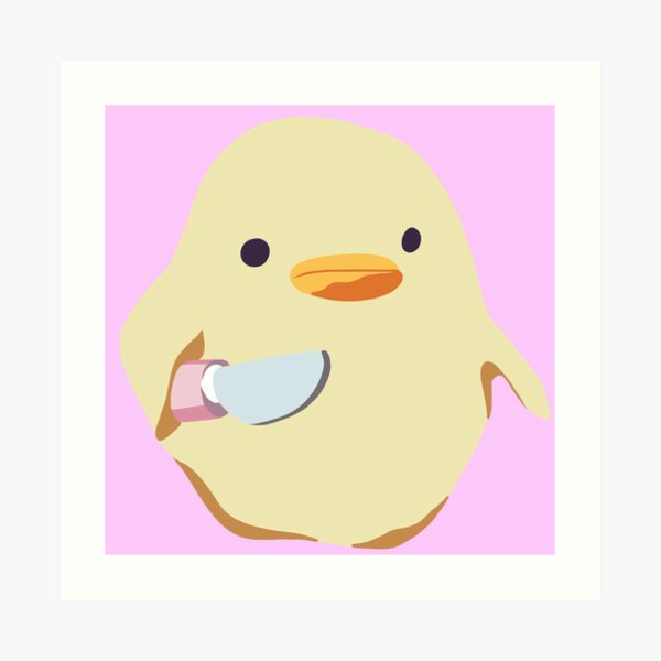 duck with a knife meme lil peep art print by reemcloset redbubble