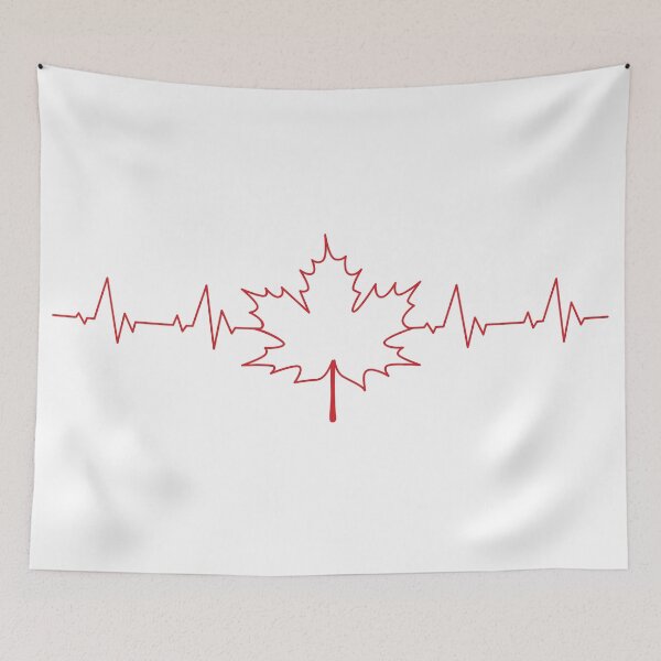 Item preview, I Love Canada Maple Leaf Heart Beats Design the Canadian Flag Icon - Red designed and sold by Hurriyyatee.