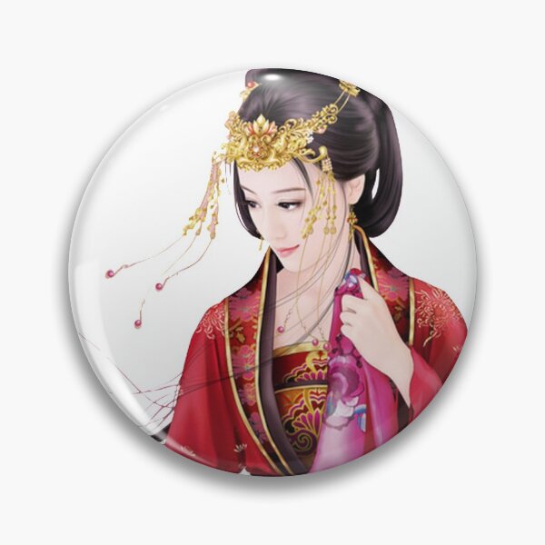 Item preview, China art print - portrait of young chinese lady graceful woman in red designed and sold by Kallandra.