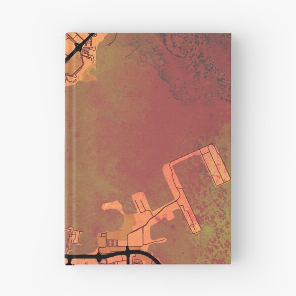 Item preview, Doha Qatar Street Map Art Watercolor Magma Eruption designed and sold by IvonDesign.
