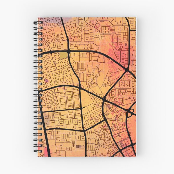 Item preview, Doha Qatar Street Map Art Watercolor Magma Eruption designed and sold by IvonDesign.