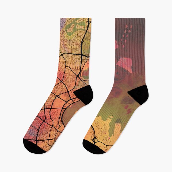 Item preview, Doha Qatar Street Map Art Watercolor Magma Eruption designed and sold by IvonDesign.
