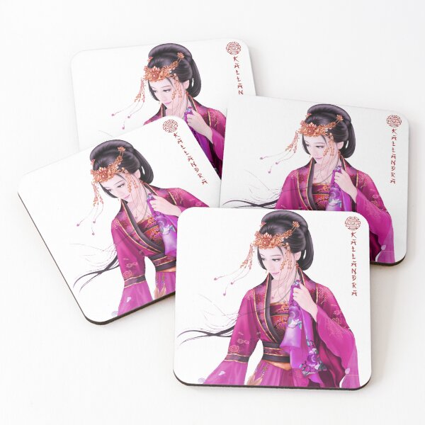 Item preview, China art print - portrait of young Chinese lady graceful woman in pink designed and sold by Kallandra.