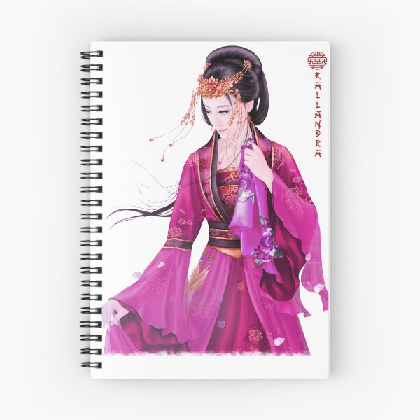 Item preview, China art print - portrait of young Chinese lady graceful woman in pink designed and sold by Kallandra.
