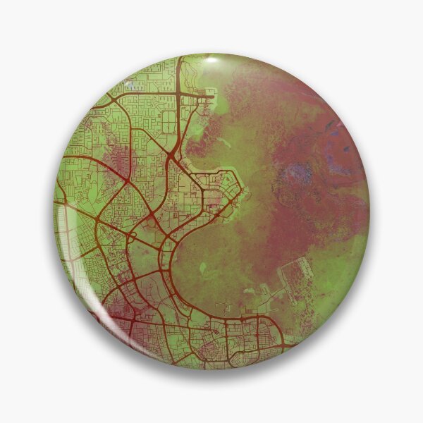Item preview, Doha Qatar Street Map Art Watercolor Green Life designed and sold by IvonDesign.