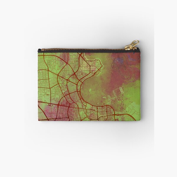 Item preview, Doha Qatar Street Map Art Watercolor Green Life designed and sold by IvonDesign.