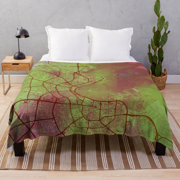 Item preview, Doha Qatar Street Map Art Watercolor Green Life designed and sold by IvonDesign.