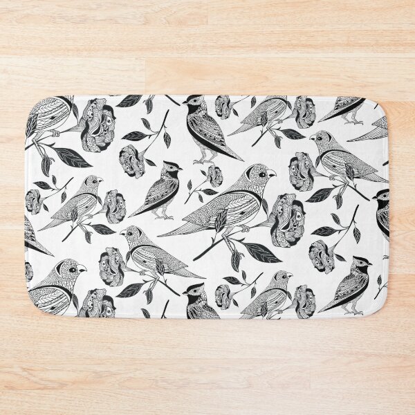 Item preview, Black white wild birds with rose designed and sold by ahahdodo.