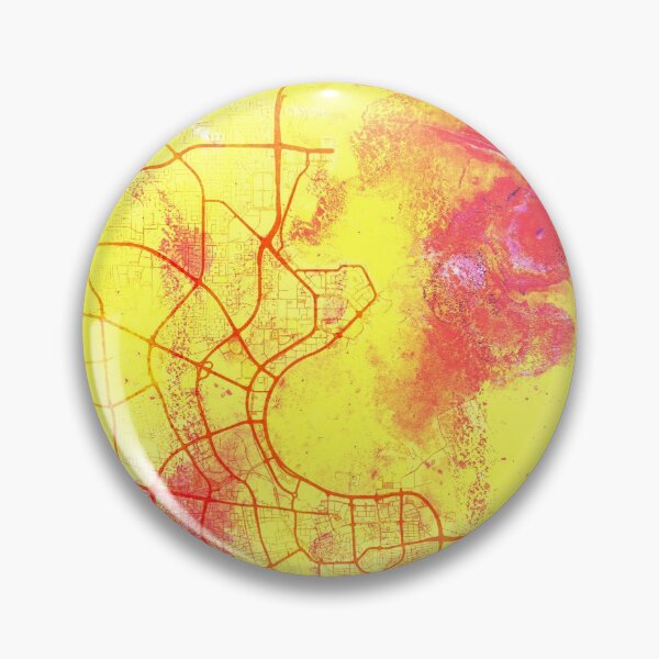 Item preview, Doha Qatar Street Map Art Watercolor Yellow World designed and sold by IvonDesign.