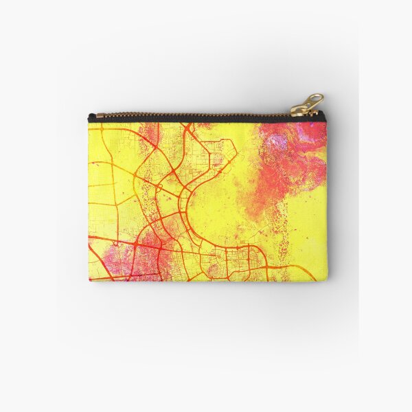 Item preview, Doha Qatar Street Map Art Watercolor Yellow World designed and sold by IvonDesign.