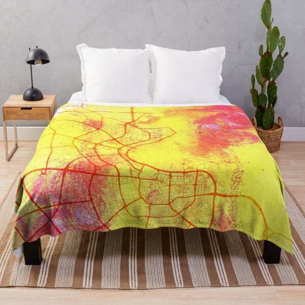Item preview, Doha Qatar Street Map Art Watercolor Yellow World designed and sold by IvonDesign.