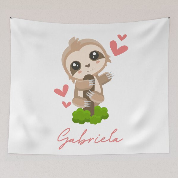 Item preview, Gabriela Sloth Baby Girl Cute Hearts designed and sold by HelloFromAja.