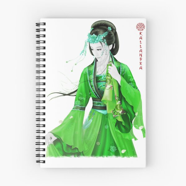 Item preview, China art print - portrait of young chinese lady graceful woman in green designed and sold by Kallandra.