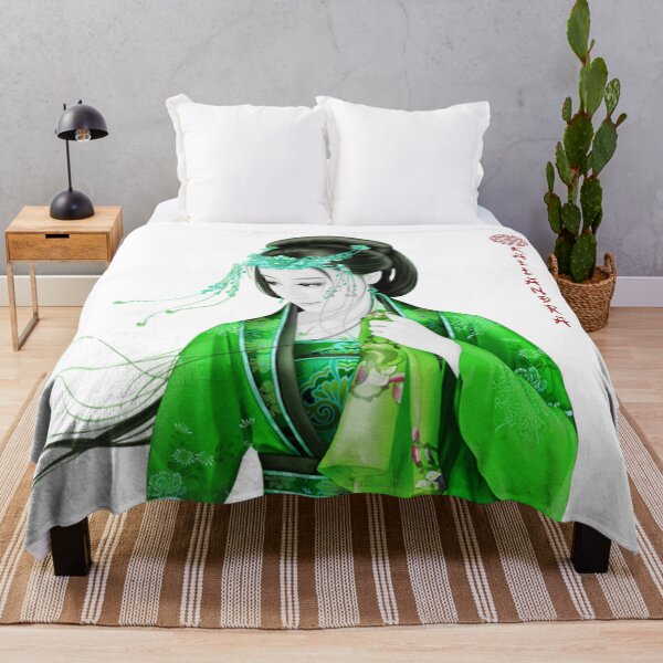Item preview, China art print - portrait of young chinese lady graceful woman in green designed and sold by Kallandra.