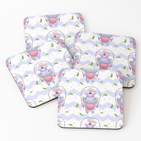 Item preview, Cute girl hippo pattern designed and sold by Anna Koneva.