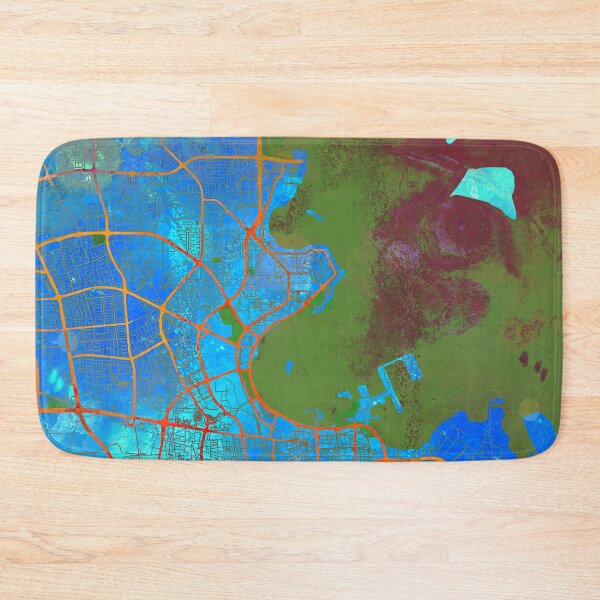 Item preview, Doha Qatar Street Map Art Watercolor Blue  designed and sold by IvonDesign.