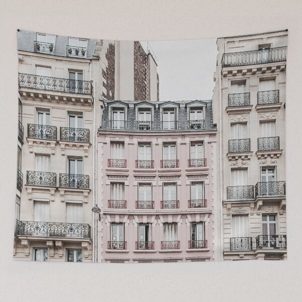 Item preview, Aesthetic Pink Parisian Buildings designed and sold by Freshfroot.