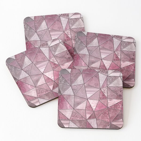 Item preview, Pink Red Glamour Marble Shiny Stained Glass Design designed and sold by artsandsoul.