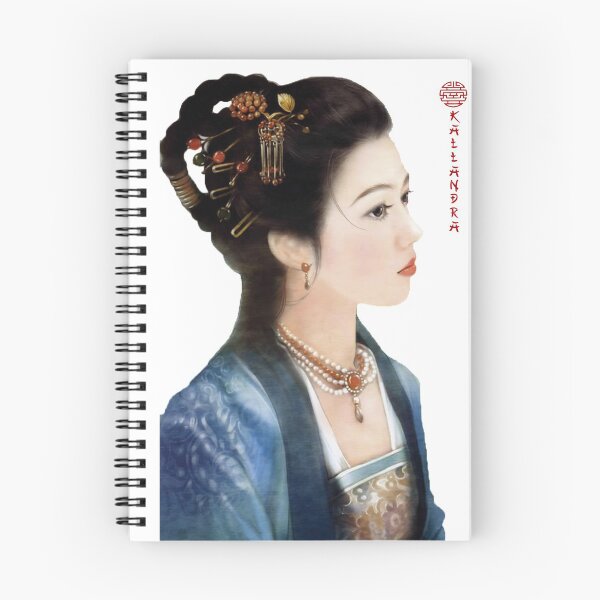 Item preview, China art print - portrait of young chinese lady graceful woman in blue designed and sold by Kallandra.