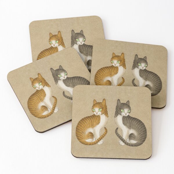 Item preview, Minhwa: A pair of cats- type B (Korean traditional/folk art) designed and sold by minsillust.