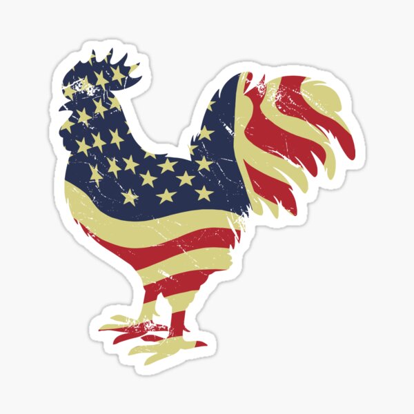 US Flag Cock Fight Game Fowl Sticker for Sale by Daily Grind 19