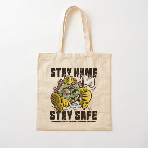 Beat Coronavirus Stay Home Stay Safe Cotton Tote Bag