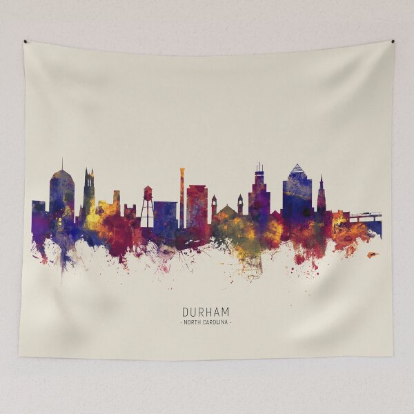 Aperçu de l'œuvre Durham North Carolina Skyline créée et vendue par ArtPrints.