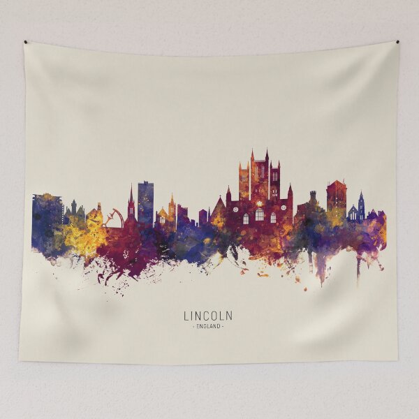 Aperçu de l'œuvre Lincoln England Skyline créée et vendue par ArtPrints.