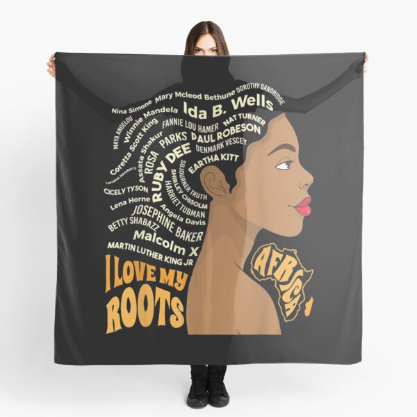 I love my roots Black Girl African American Design Black History Gift Scarf