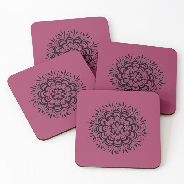 Item preview, Floral Mehndi Mandala Maroon designed and sold by Inadvertent-Art.